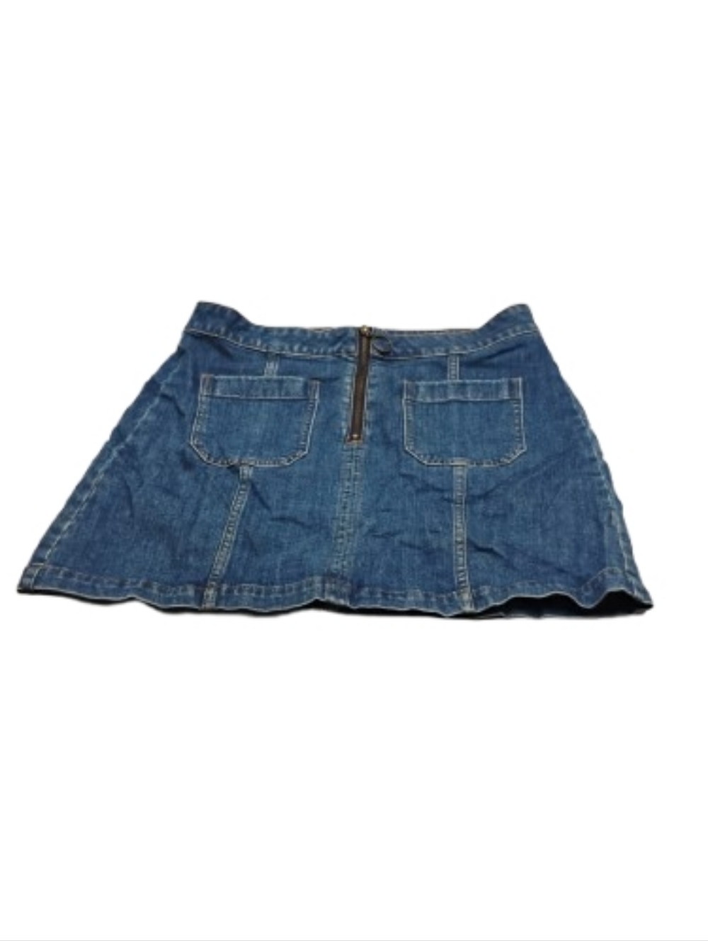 Madewell Modern Does 1960s Circular Zip Mini Denim Skirt Sz 31